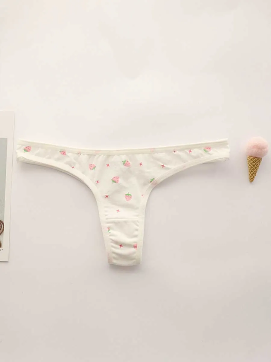 2 Pack Strawberry Thong Panty