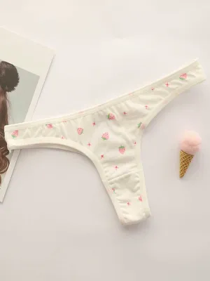 2 Pack Strawberry Thong Panty