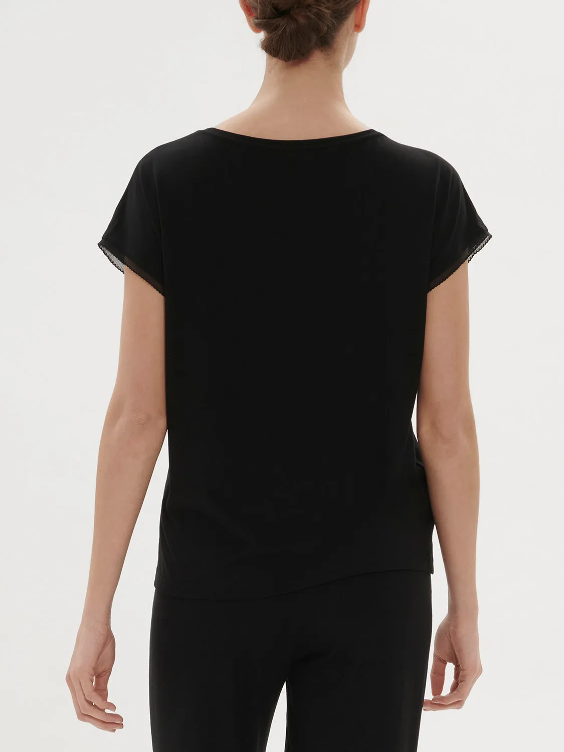 Aurore Short Sleeve Top - black