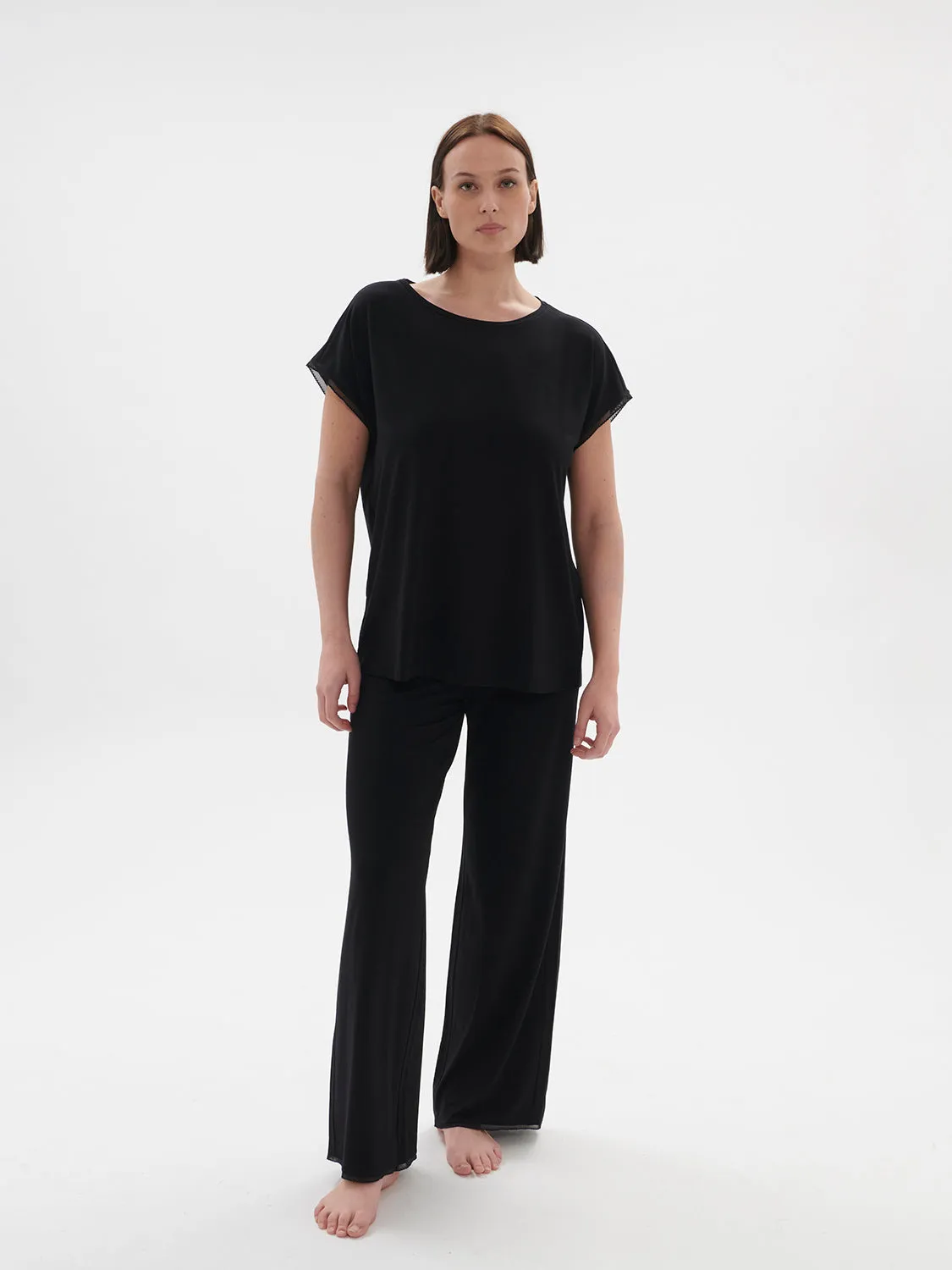 Aurore Short Sleeve Top - black