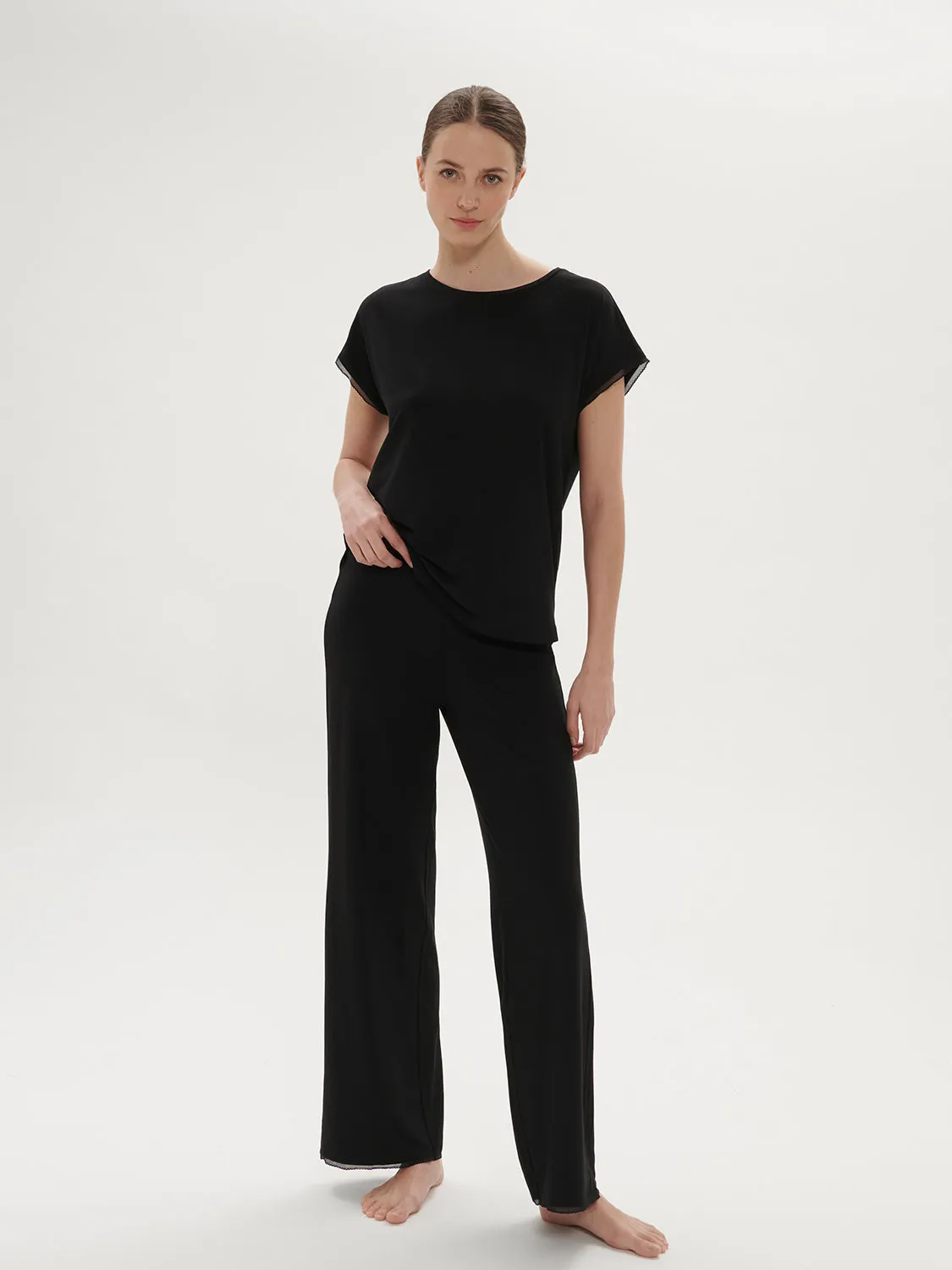 Aurore Short Sleeve Top - black