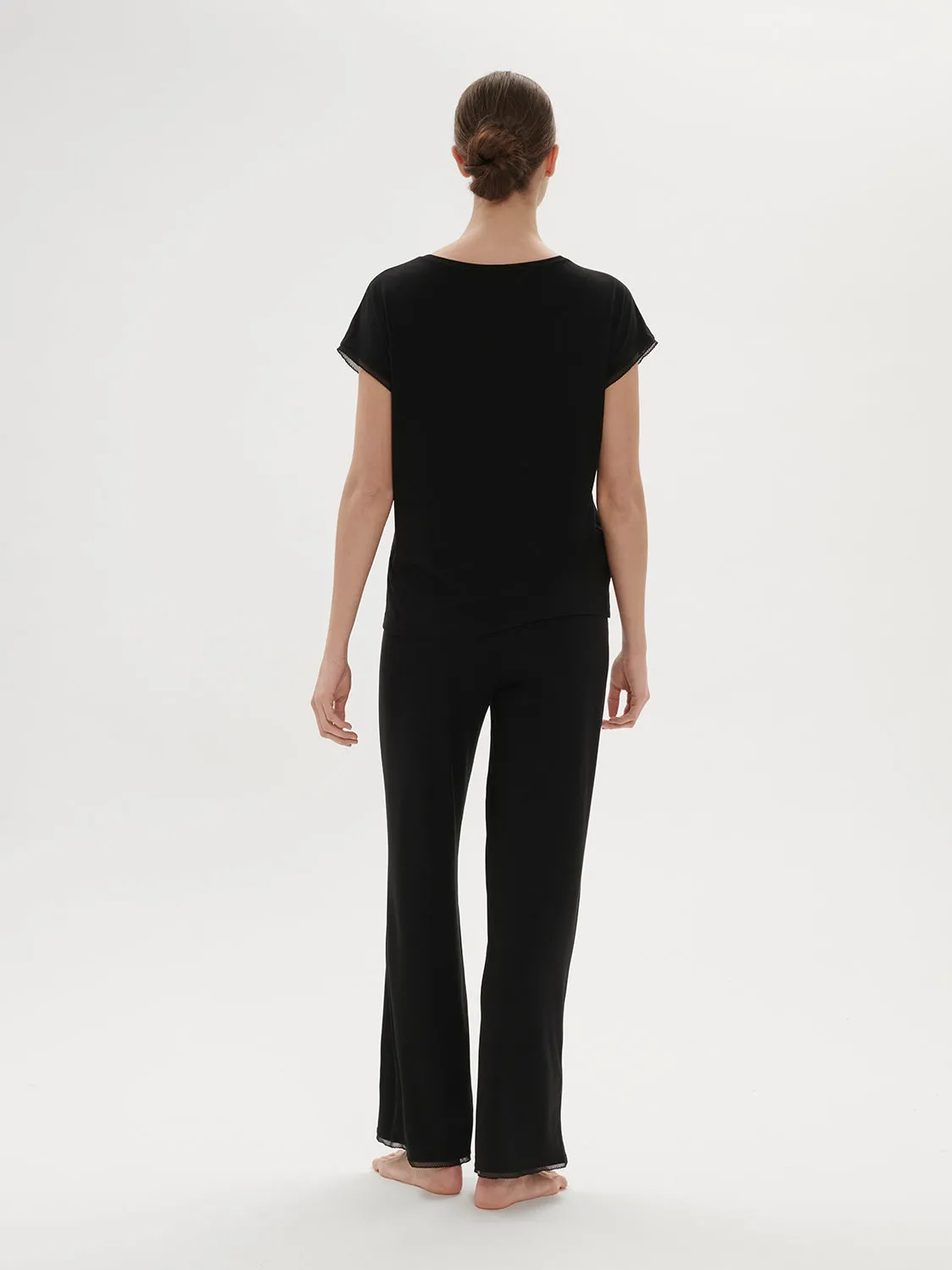 Aurore Short Sleeve Top - black