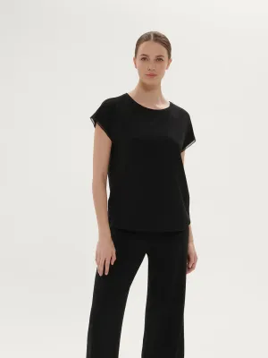 Aurore Short Sleeve Top - black