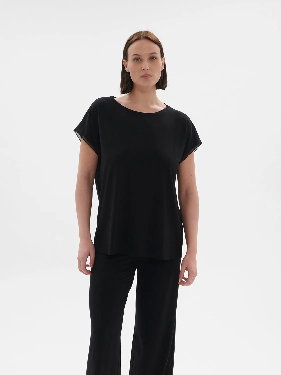 Aurore Short Sleeve Top - black