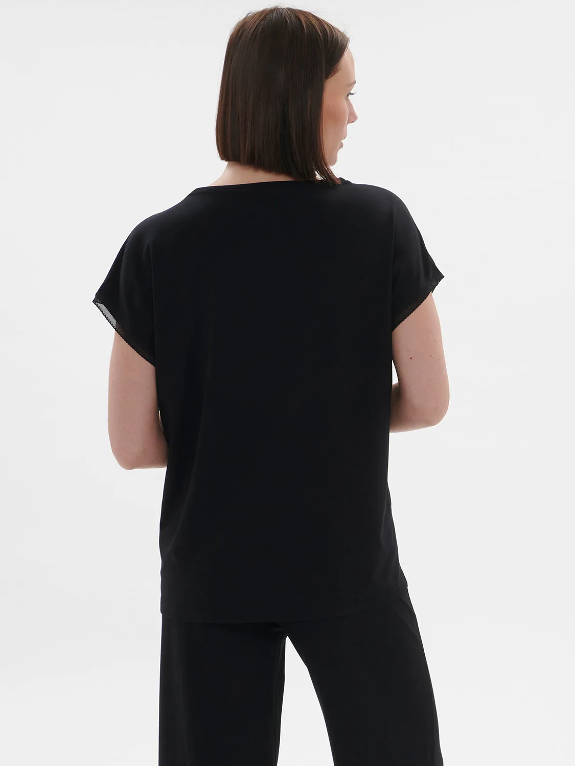 Aurore Short Sleeve Top - black