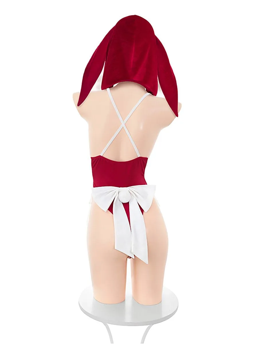 Christmas Bunny Crotchless Bodysuit