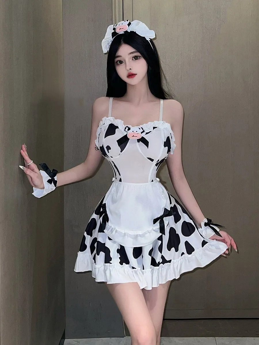Cow Print Maid Cosplay Lingerie