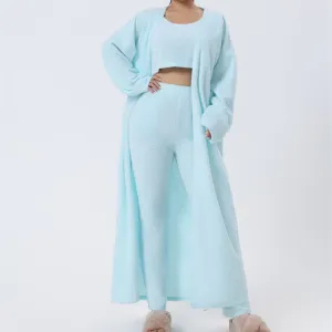 Cozy Pajama Set. 3 Piece Lounge Set. Cute Loungewear. Warm Suit Sets. Matching Set. Lounge Set. 3 Piece Pant Sets. Women Winter Dress