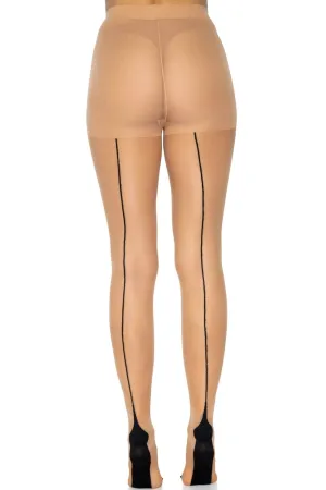 Cuban Heel Seamed Pantyhose