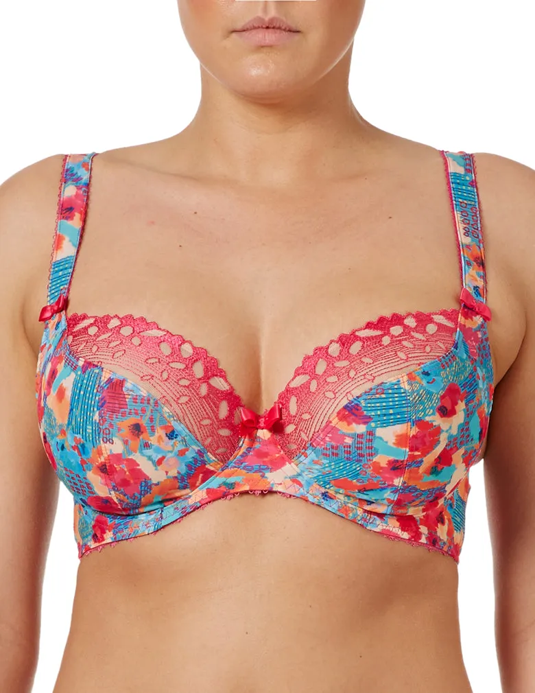 Freya Doodle AA1731 Hot Pink Underwire Plunge Balconette Bra