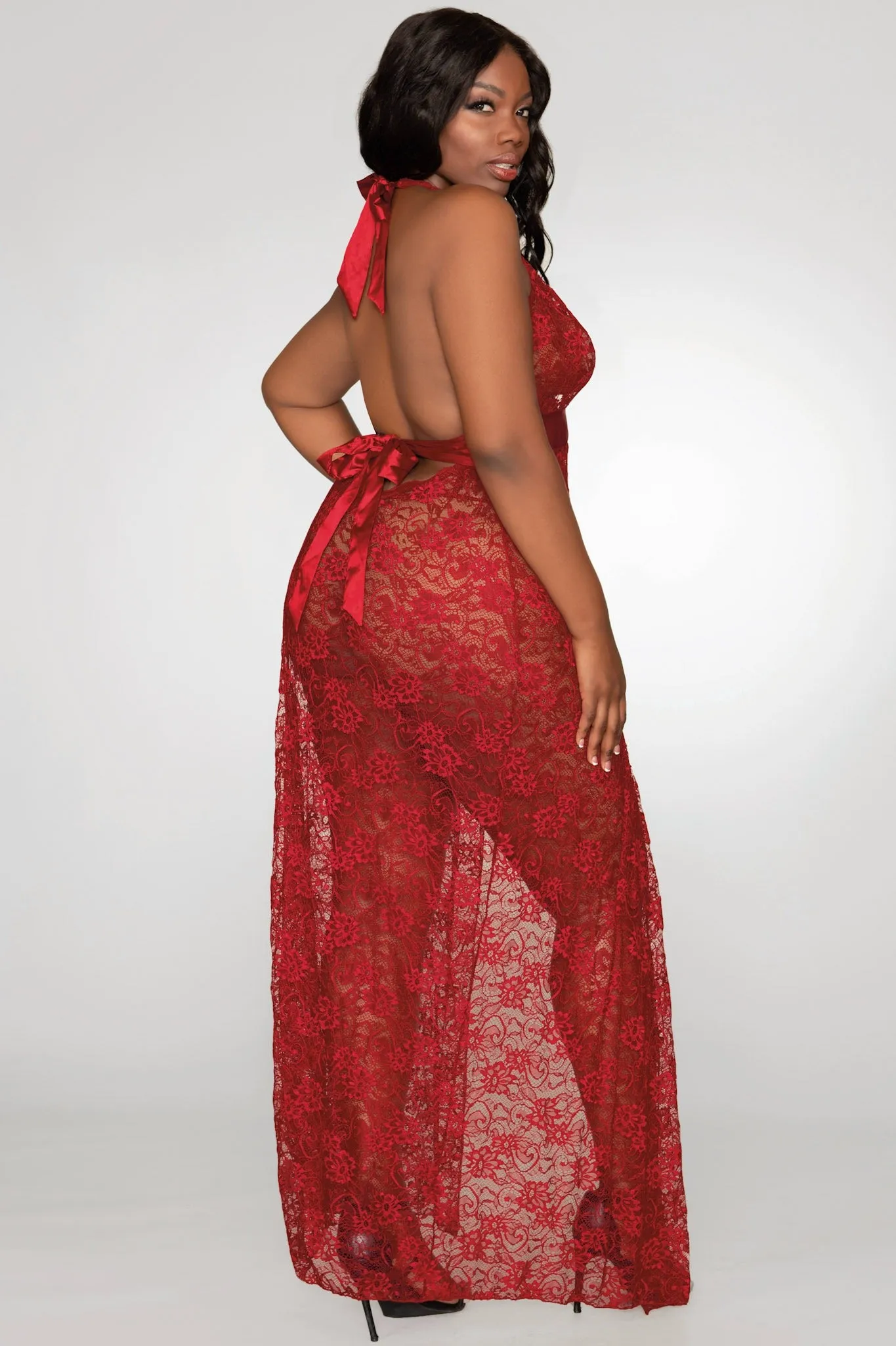 Garnet Lace Gown