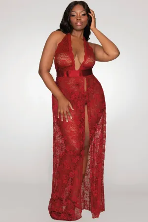 Garnet Lace Gown