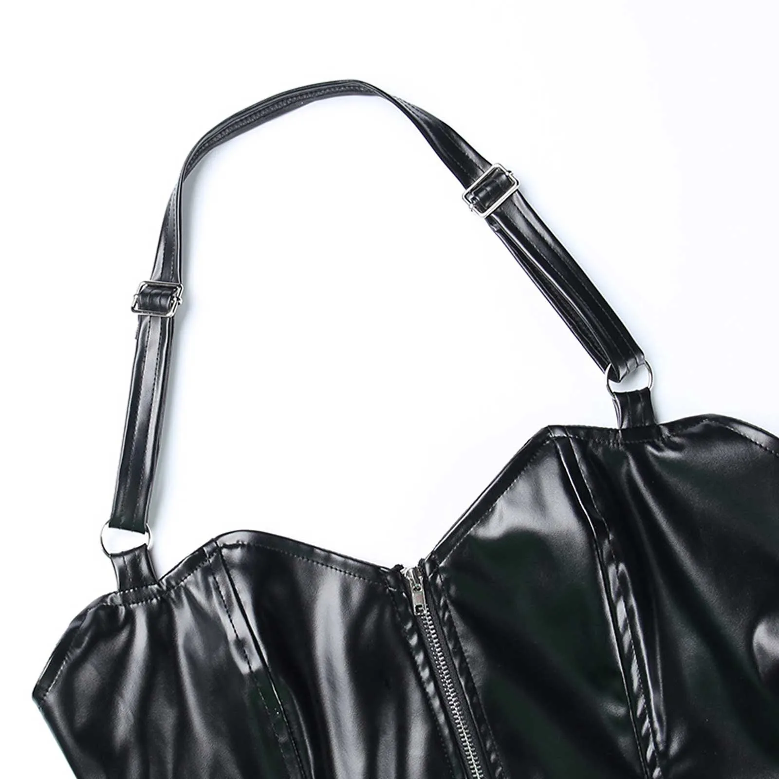 Gothic Zipper Up Halter Top