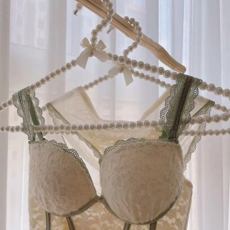 Green Corset Top Lace Lingerie Set