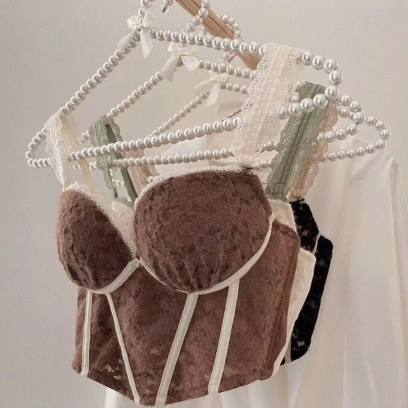 Green Corset Top Lace Lingerie Set