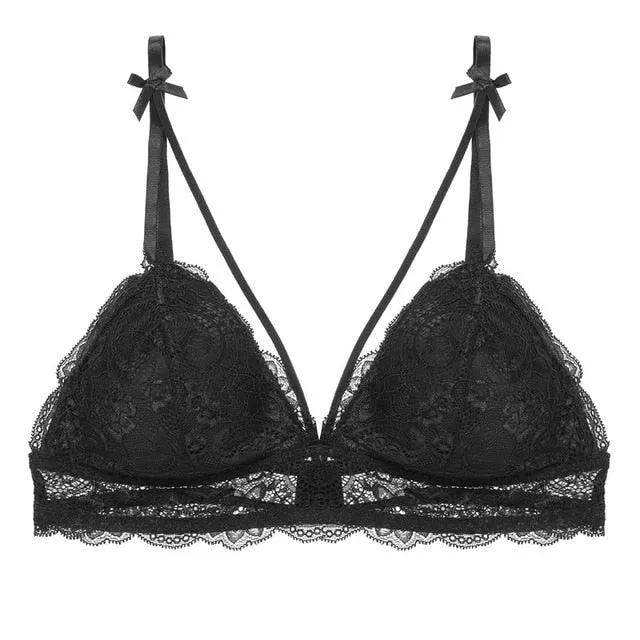 Lace Floral Bralette Sexy Wireless Bra For Women Padded Bra Soft Underwear Top Female Lingerie Push Up Wire Free Bralette S-XL