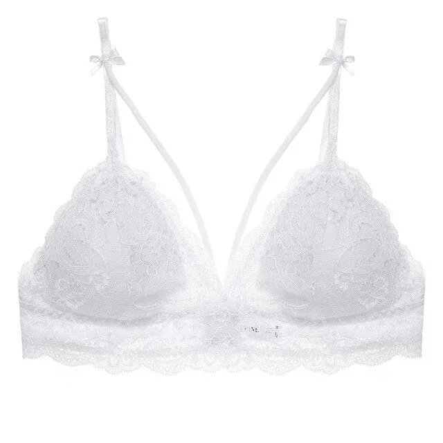 Lace Floral Bralette Sexy Wireless Bra For Women Padded Bra Soft Underwear Top Female Lingerie Push Up Wire Free Bralette S-XL