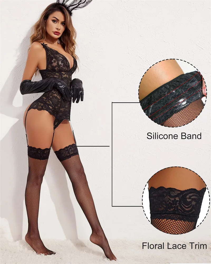 Lace Trim Tights Stockings