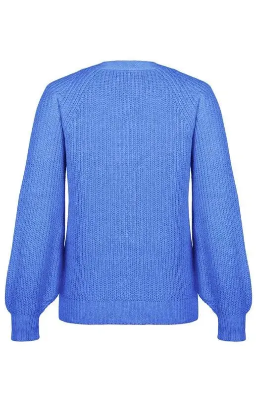 Lantern Sleeve Button  Women Cardigan Sweater