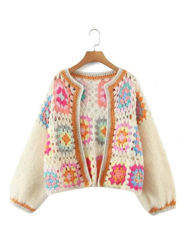Loose Crochet  Women Cardigan Sweater