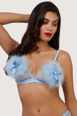Lulu Baby Blue Diamant Marabou Triangle