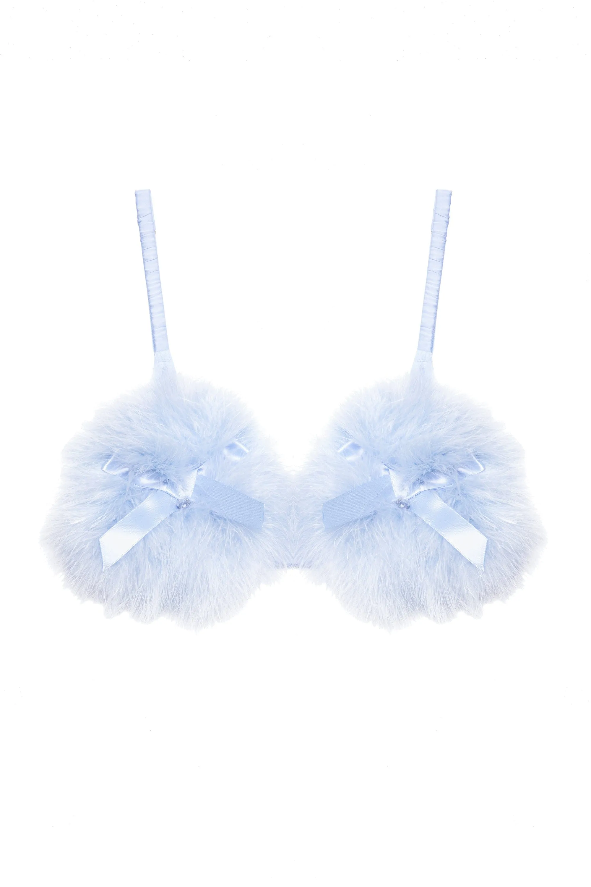 Lulu Baby Blue Diamant Marabou Triangle