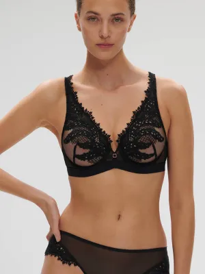 Mystic Underwire Plunge  -Black