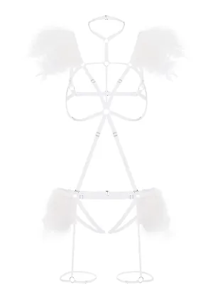 Night Of Revelations Bra & Thong Set (White)