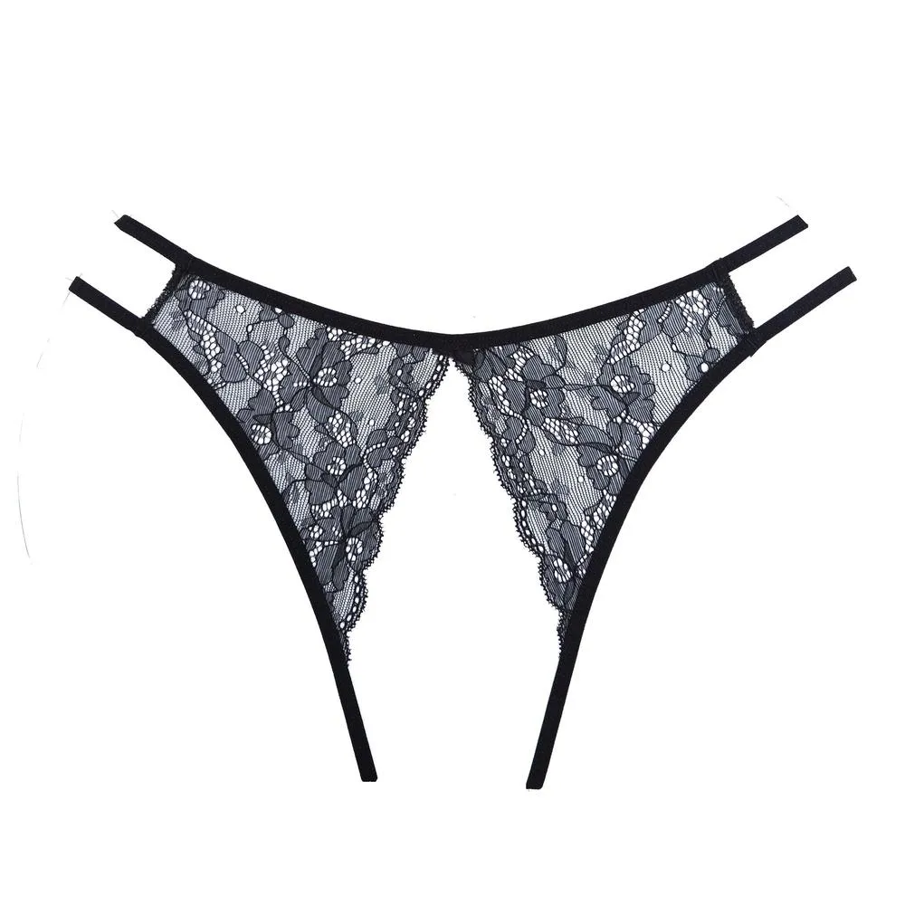 Open Back Crotchless Lace Panty
