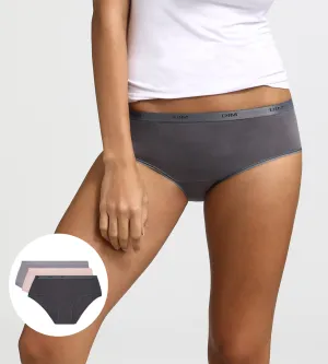 Pack of 3 taupe. pink and grey boxers Les Pockets EcoDIM