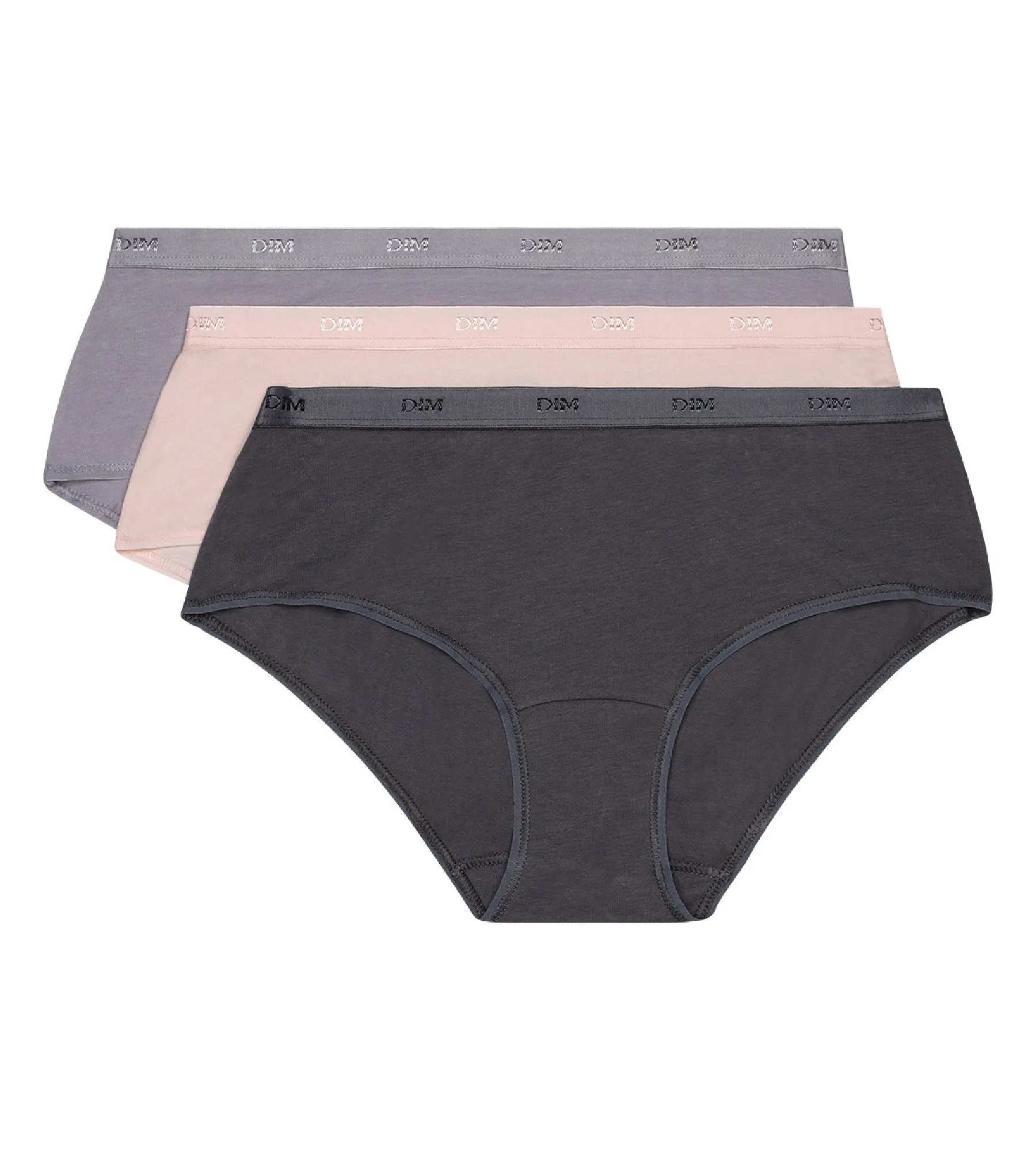 Pack of 3 taupe. pink and grey boxers Les Pockets EcoDIM