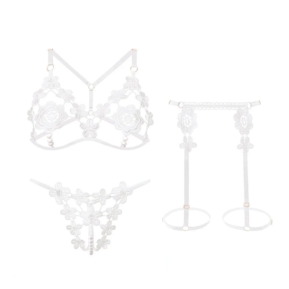 Ruby Blossom Garter Lingerie