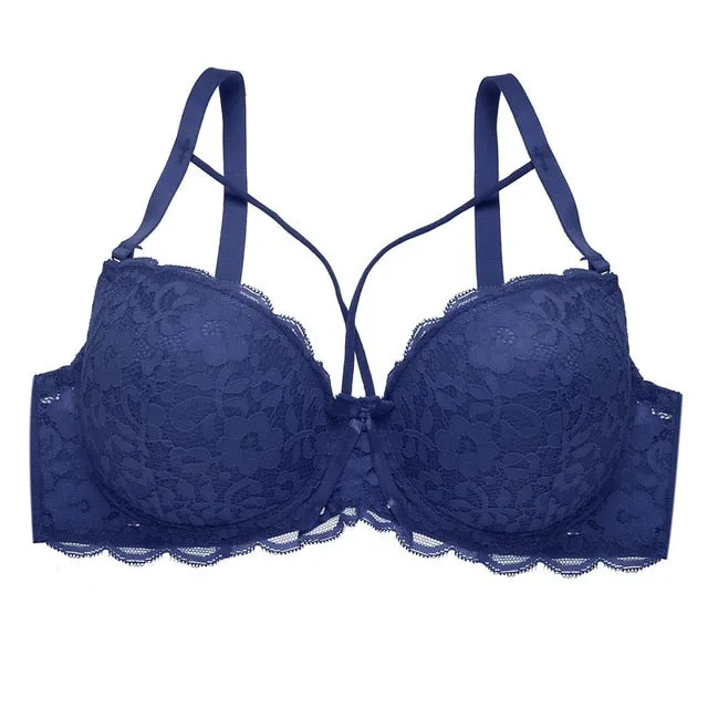 Sexy Women Bra Fashion Front Closure Bras Push Up BraB C Cup Lace Bralette Backless Brassiere Soutien Gorge Femme Lingerie