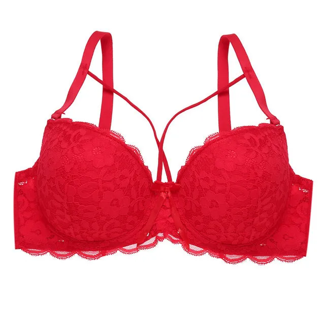 Sexy Women Bra Fashion Front Closure Bras Push Up BraB C Cup Lace Bralette Backless Brassiere Soutien Gorge Femme Lingerie