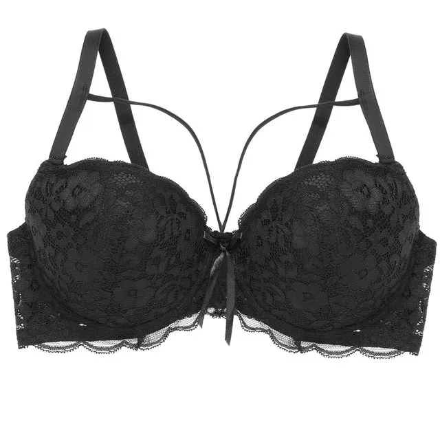 Sexy Women Bra Fashion Front Closure Bras Push Up BraB C Cup Lace Bralette Backless Brassiere Soutien Gorge Femme Lingerie