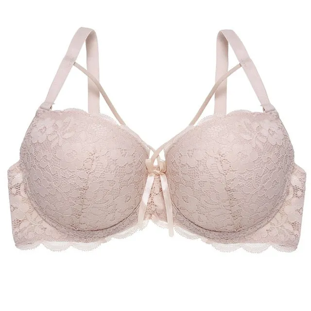 Sexy Women Bra Fashion Front Closure Bras Push Up BraB C Cup Lace Bralette Backless Brassiere Soutien Gorge Femme Lingerie