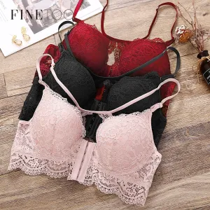Sexy Women Bra Fashion Front Closure Bras Push Up BraB C Cup Lace Bralette Backless Brassiere Soutien Gorge Femme Lingerie