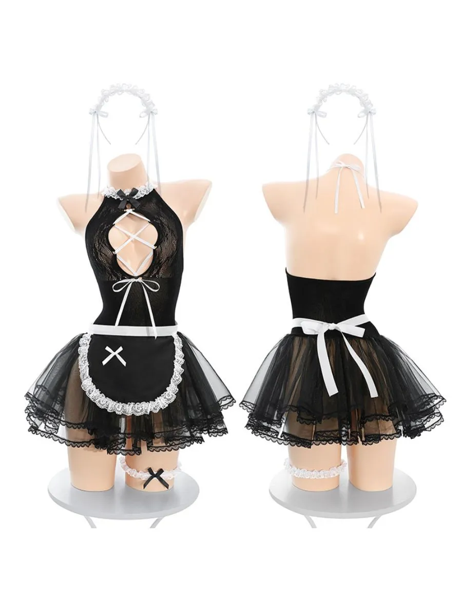 Sheer Lace Maid Dress Costume