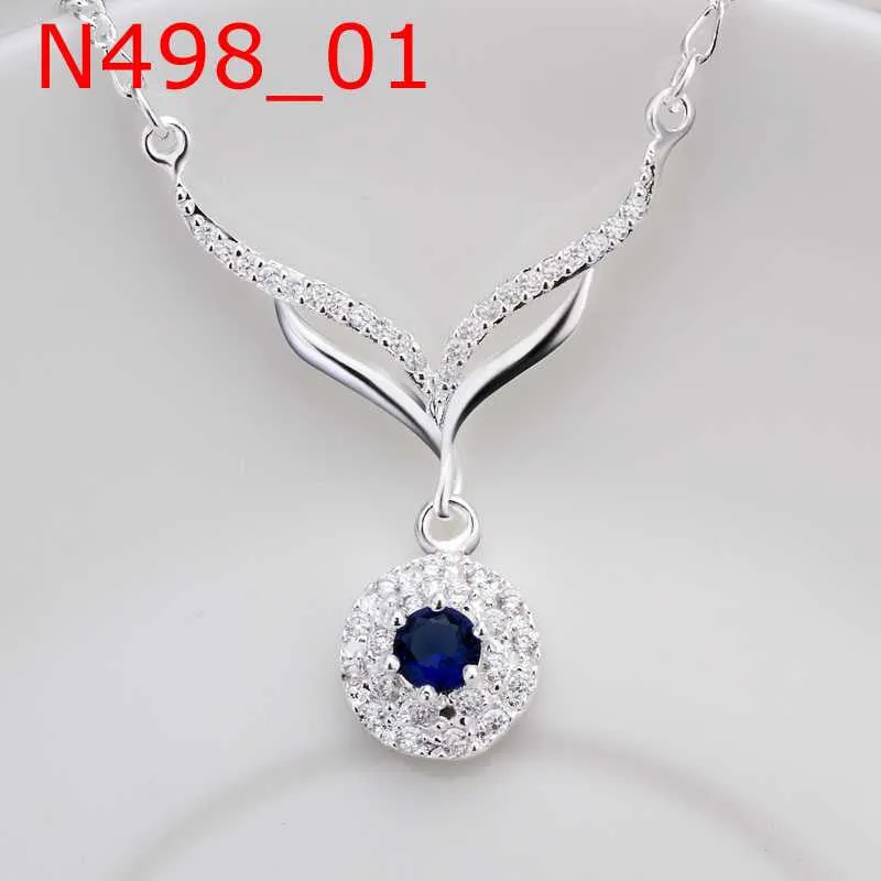 silver plated Chain Fox Crystal Necklaces Pendants Men jewelry 498 ELY