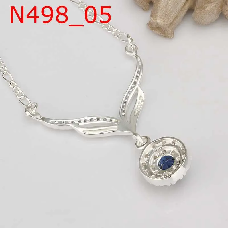 silver plated Chain Fox Crystal Necklaces Pendants Men jewelry 498 ELY