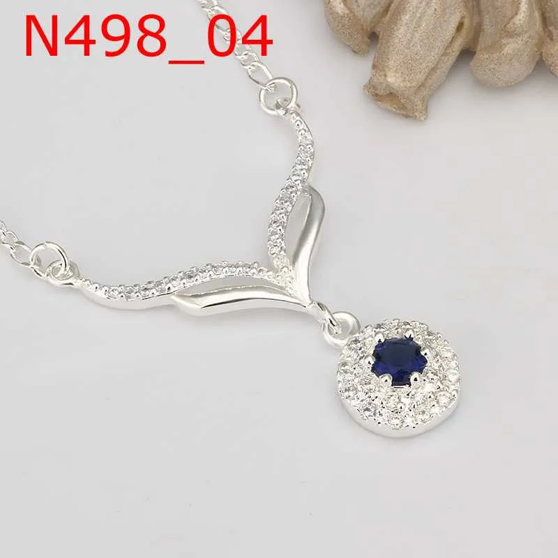 silver plated Chain Fox Crystal Necklaces Pendants Men jewelry 498 ELY