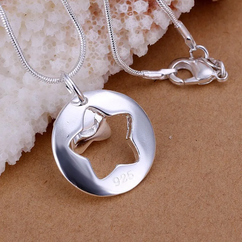silver plated pendants Couple Star collane men jewelry ELY