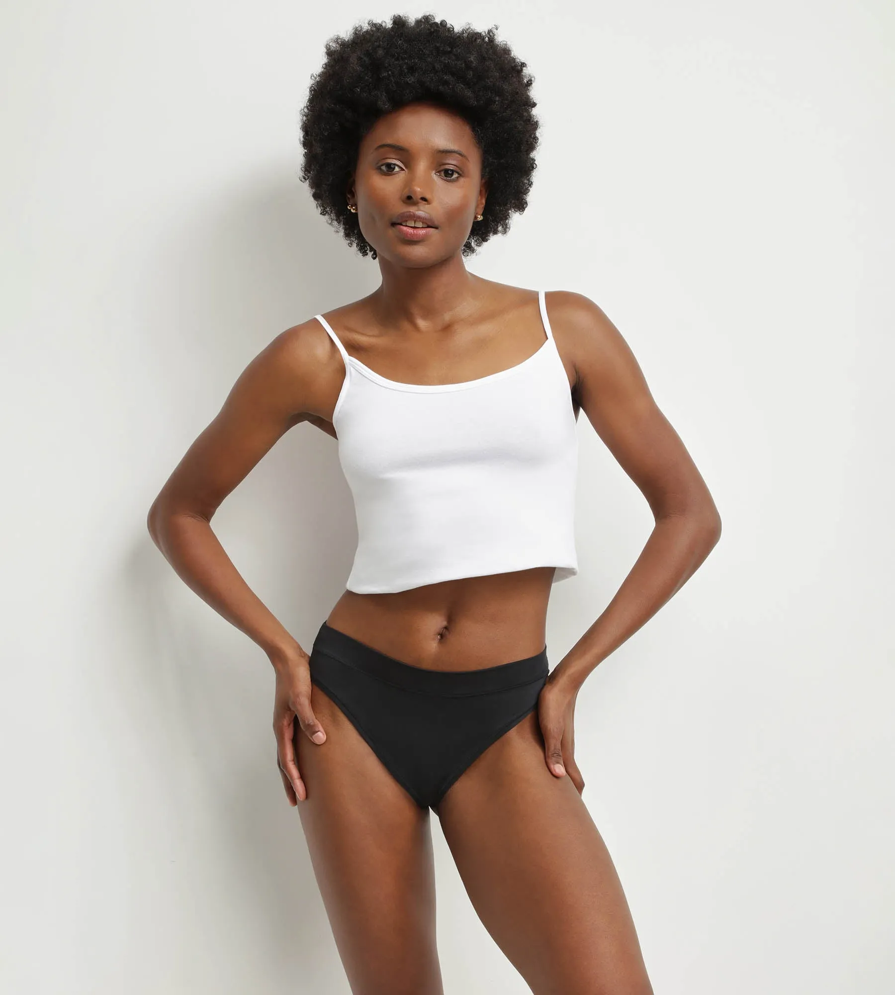 Women's Thong in Black Modal Cotton Dim Comfort Collection